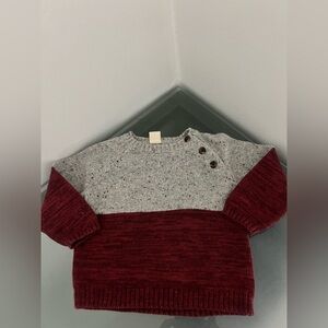 Baby boy’s Gray Knit Sweater with Speckled Detail